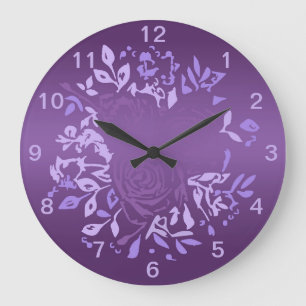 Violett rosenkrans rund klocka