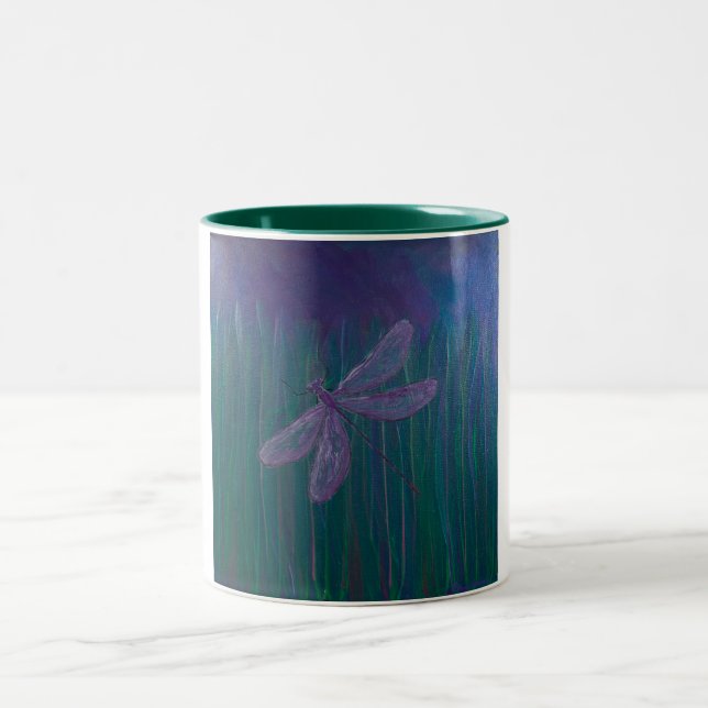 Violett Shimmerslända Två-Tonad Mugg (Center)