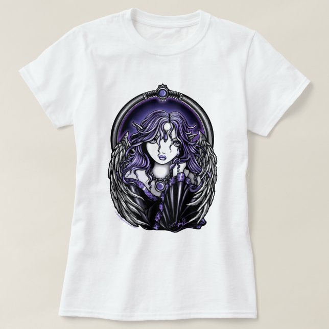 Violett skyddsängelnattskjorta t-shirt (Design framsida)