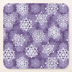 Violett snöflingormönster underlägg papper kvadrat