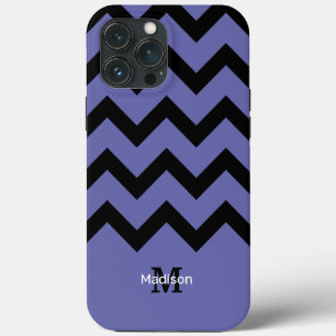 violett svart chevronmönster Monogram