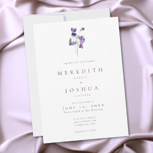 Violett Vattenfärg Minimalistisk Elegant Bröllop Inbjudningar