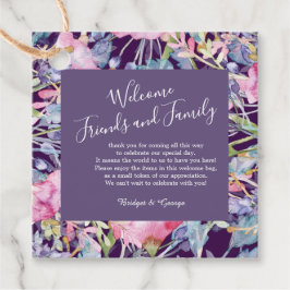 violett vattenfärgsbläckfisk gåvor etiketter