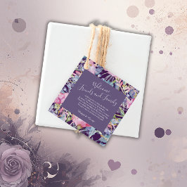 violett vattenfärgsbläckfisk gåvor etiketter