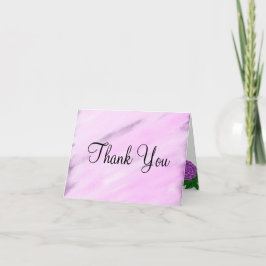 Violett Watercolor Bröllop Tack Kort