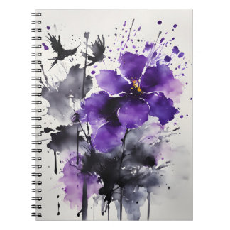 Violetta - Akvarellblommor Anteckningsbok
