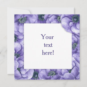 Violetta anemoneblommor kort