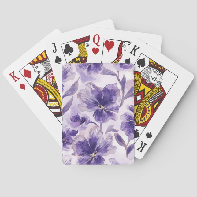 Violetta blommar akvarell lila blommor målade casinokort (Baksidan)