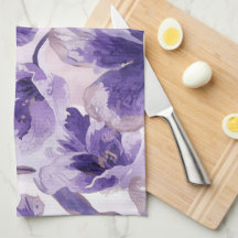Violetta blommar akvarell lila blommor målade