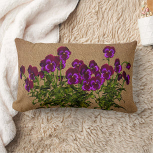 Violetta Blommigt Art Lumbarkudde