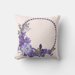 Violetta blommönster   kudde