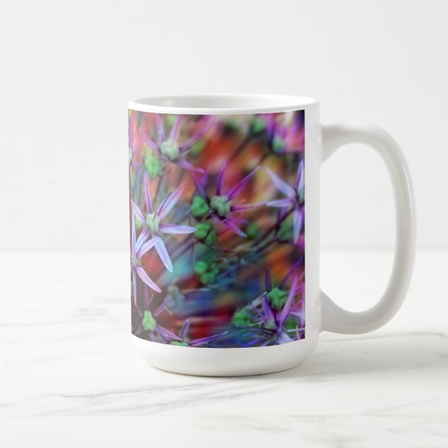 Violetta blommor av prydnadslök Globemaster Kaffemugg (Höger)