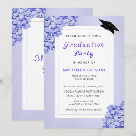 Violetta blommor Examen Fests Invitation