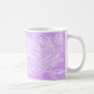 violetta blommor kaffemugg