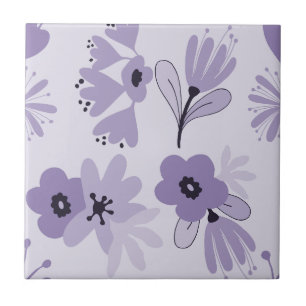 Violetta blommor kakelplatta