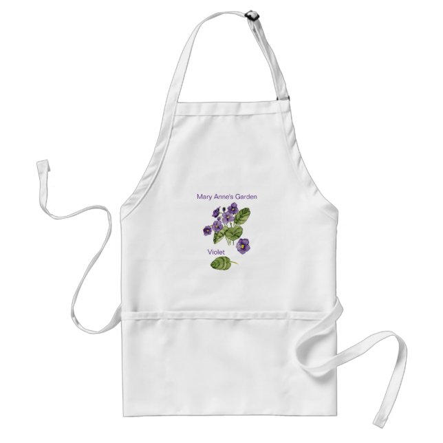 Violetta blommor lila namn ställe Apron Förkläde (Framsidan)