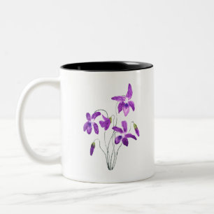violetta blommor, vattenfärg Två-Tonad mugg
