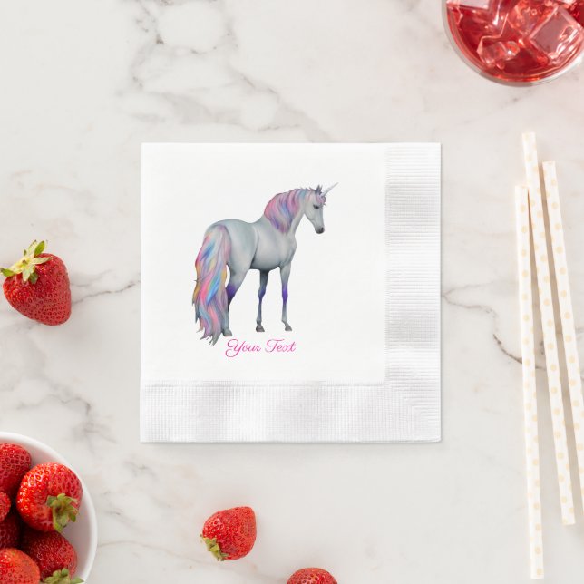 Violetta- Einhorn, stehend -  Pappersservett (Insitu)