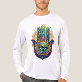 Violetta Gröna Guld Kronblad Hamsa Turkos Tredje Ö T Shirt