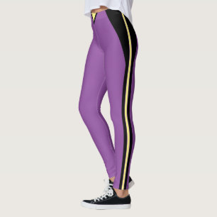 Violetta Leggings med Tre Ränder
