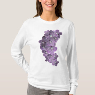 Violetta lila blommande orkidéer t shirt