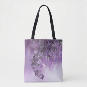 Violetta lila blommande orkidéer tygkasse