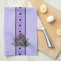 Violetta lila blommor Avslappnad kopp köksduk