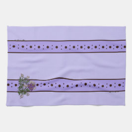 Violetta lila blommor Avslappnad kopp köksduk Kökshandduk