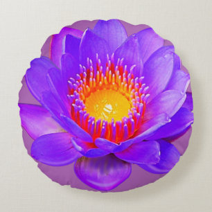 Violetta lotusblomma rund kudde