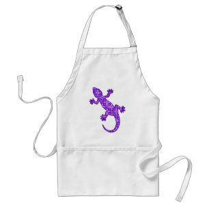 Violetta och amethyst lilor för stam- batikGecko Förkläde