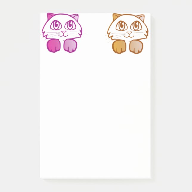 Violetta orange kattungar post-it block (Framsida)