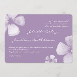 Violetta Tropiska vattenfärgsblommor Bröllopsinbju Inbjudningar