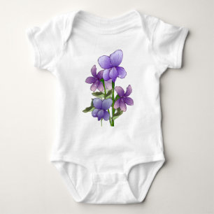 Violettblommor, konstskrift tröja