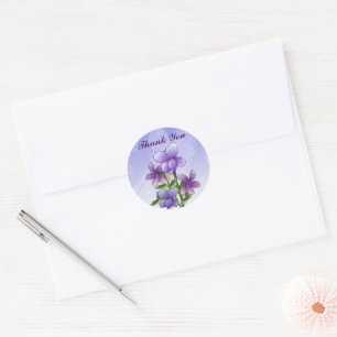 Violettblommor tack vare klistermärken