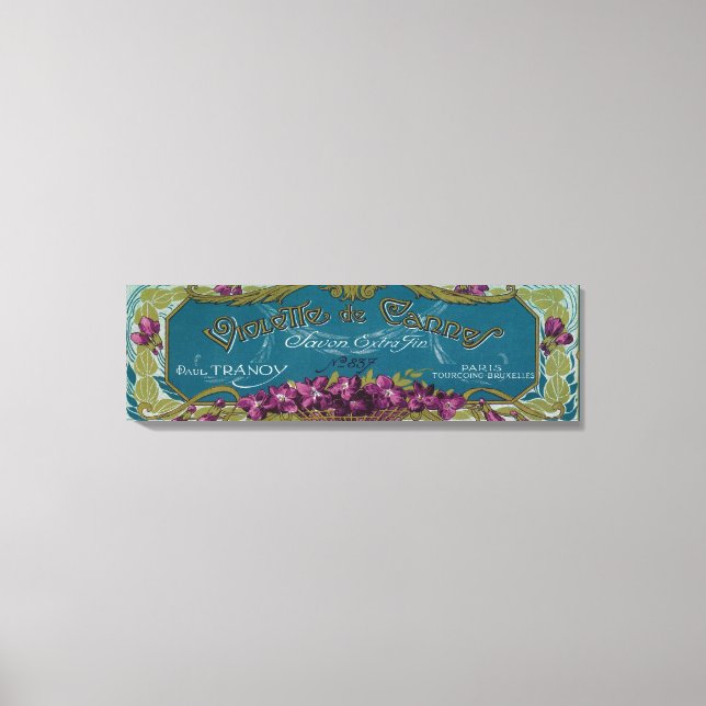 Violette De Cannes Soap LabelParis, Frankrike Canvastryck (Framsida)