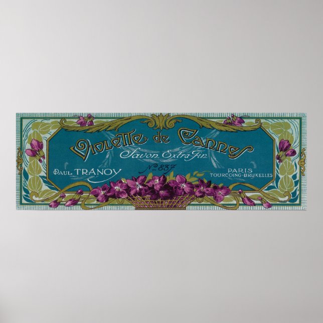 Violette De Cannes Soap LabelParis, Frankrike Poster (Framsidan)