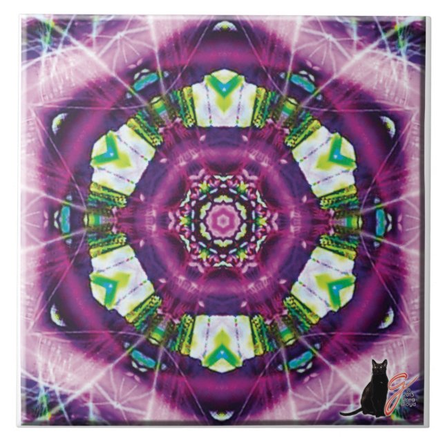 Violette Kaleidoscope Tile Kakelplatta (Framsidan)