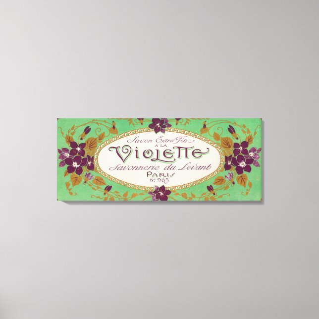 Violette Soap LabelParis, Frankrike Canvastryck (Framsida)