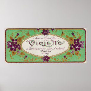 Violette Soap LabelParis, Frankrike Poster