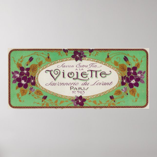 Violette Soap LabelParis, Frankrike Poster (Framsidan)