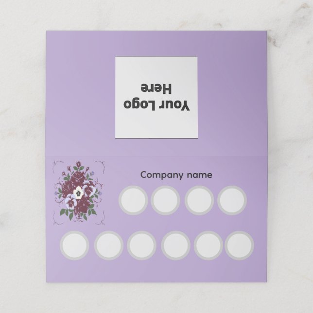 Violettes avec logo personnalisé 20 points  lojalitetskort (Utvändigt utvikt)