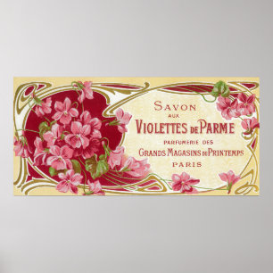 Violettes De Parme Parfym LabelParis, Frankrike Poster