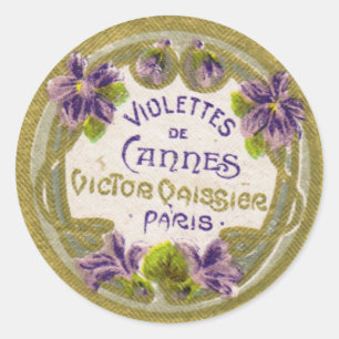 Violettes Parfym Label, Paris 1900-talet Runt Klistermärke