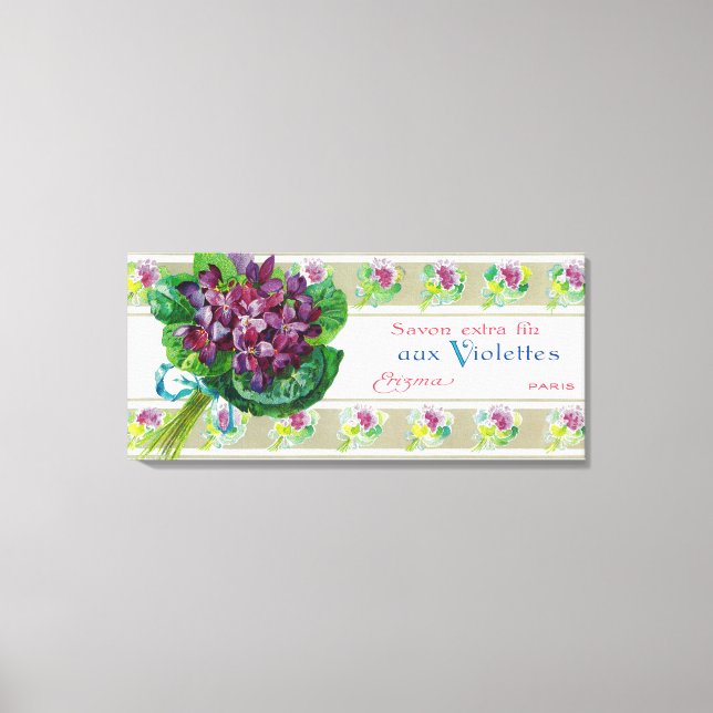Violettes Soap LabelParis, Frankrike Canvastryck (Framsida)
