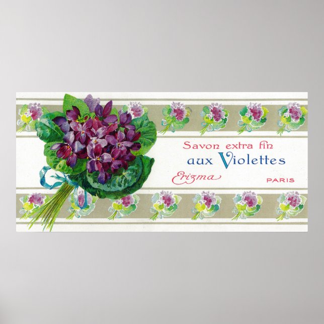 Violettes Soap LabelParis, Frankrike Poster (Framsidan)