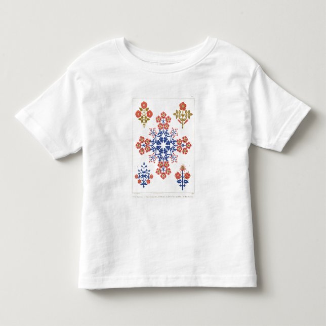 Violiet, irisen och tulpanmotivtapeten planlägger, t-shirt (Framsida)