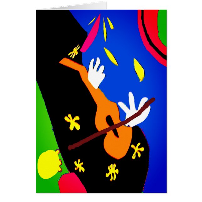 Violin Abstrakt Hälsningskort (Framsidan)