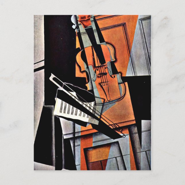 Violin - Abstrakt Painting av William Harnett Vykort (Framsida)