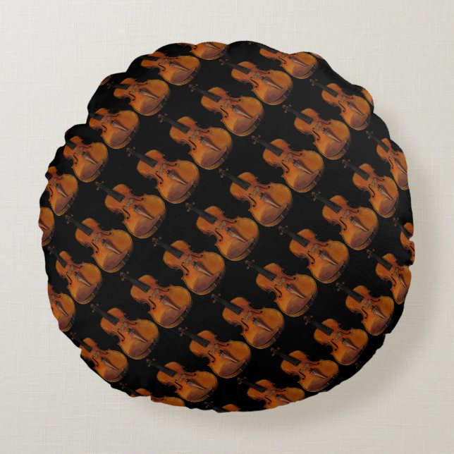 Violin Abstrakt Round Dekorativ kudde (Framsidan)