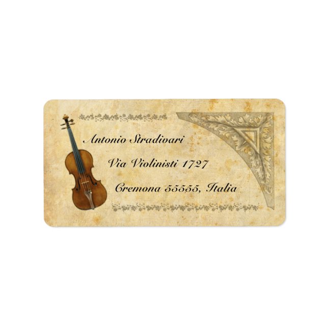 Violin Address Label Adressetikett (Framsidan)